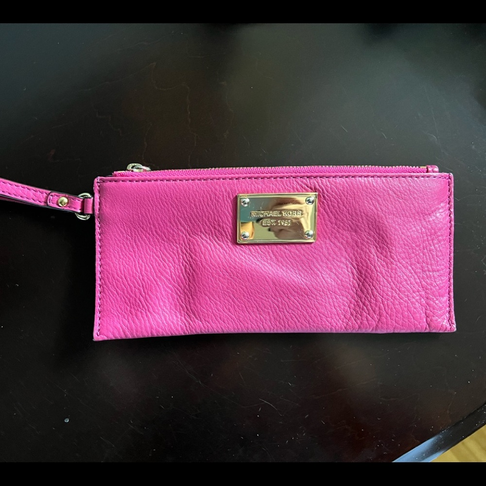 Soft leather MK envelope wristlet